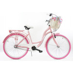 Dámsky retro bicykel 26" Lavida 3-prevodový rám 18" Ružový, ružové kolesá
